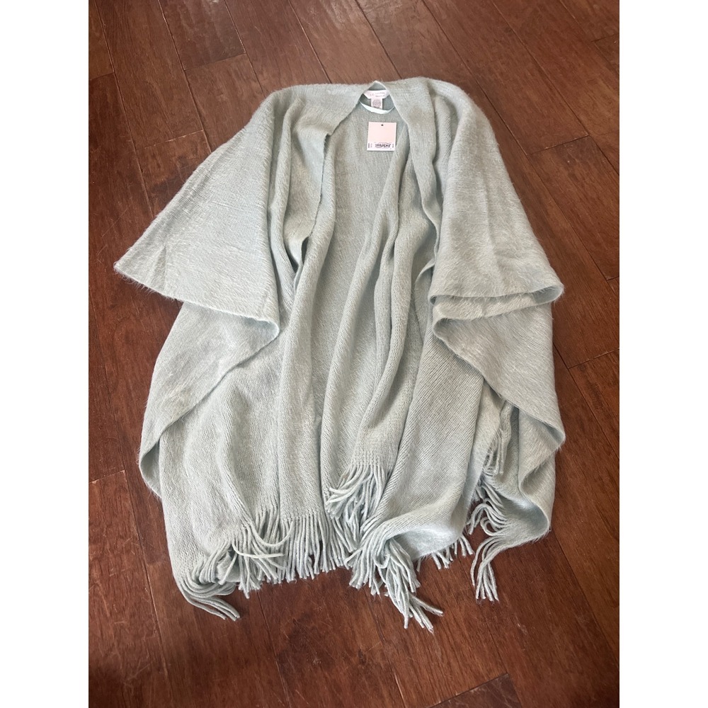 LC Lauren Conrad Light blue Mint Green Wrap Shawl Poncho One Size NWT 114156‎